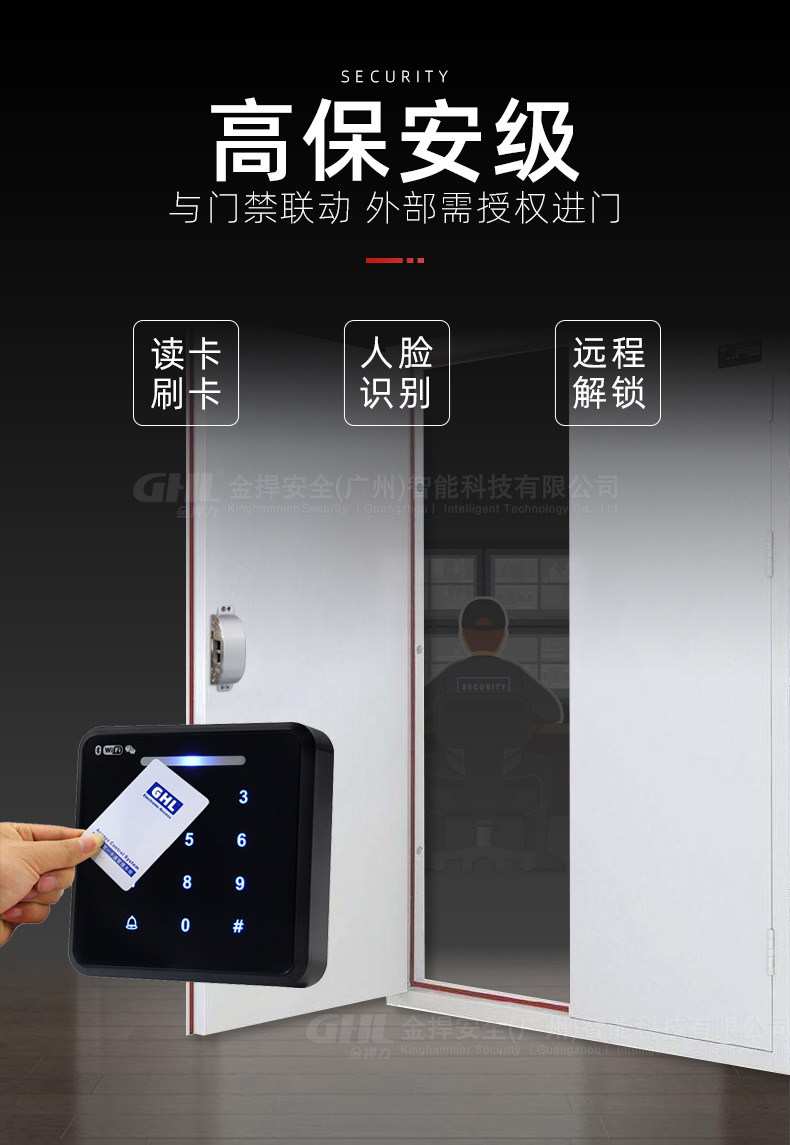 高保安級：與門禁聯(lián)動，外部需授權(quán)進(jìn)門。
